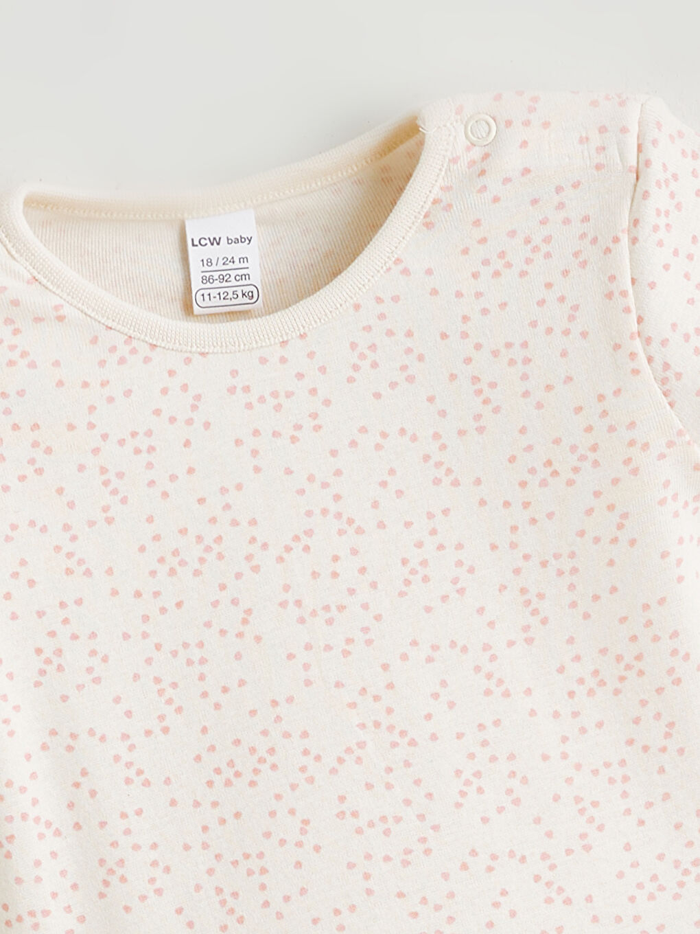 Ekru Bisiklet Yaka Kız Bebek Çıtçıtlı Body 3'lü-6