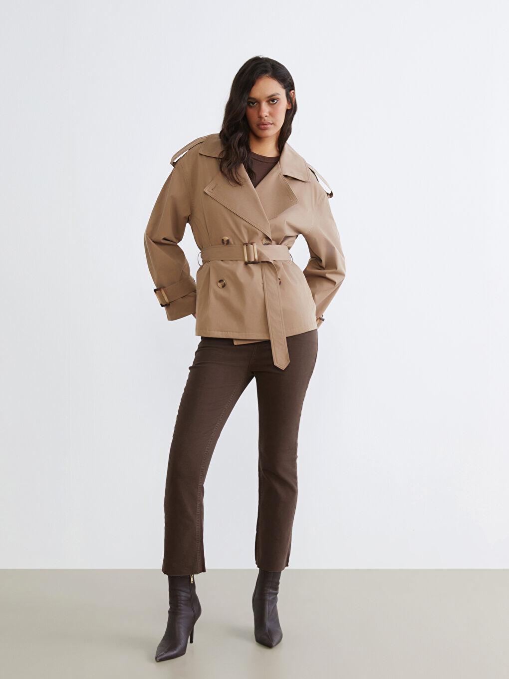 Women's Double-Breasted Trench Coat-1