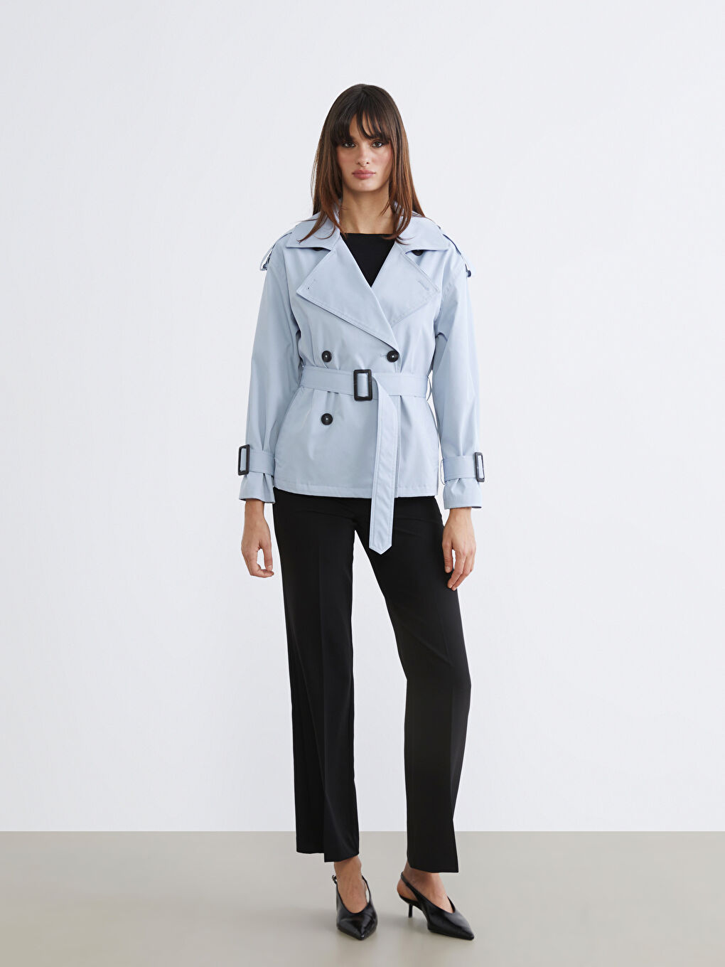 Women's Double-Breasted Trench Coat-1