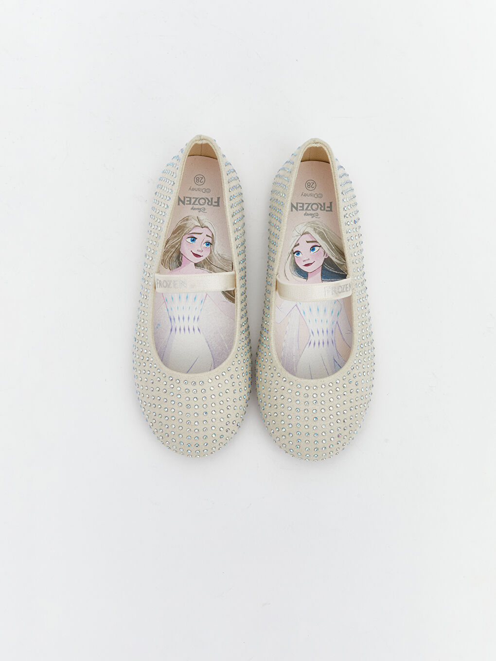 Frozen Print Embellished Baby Girl Ballerinas-2