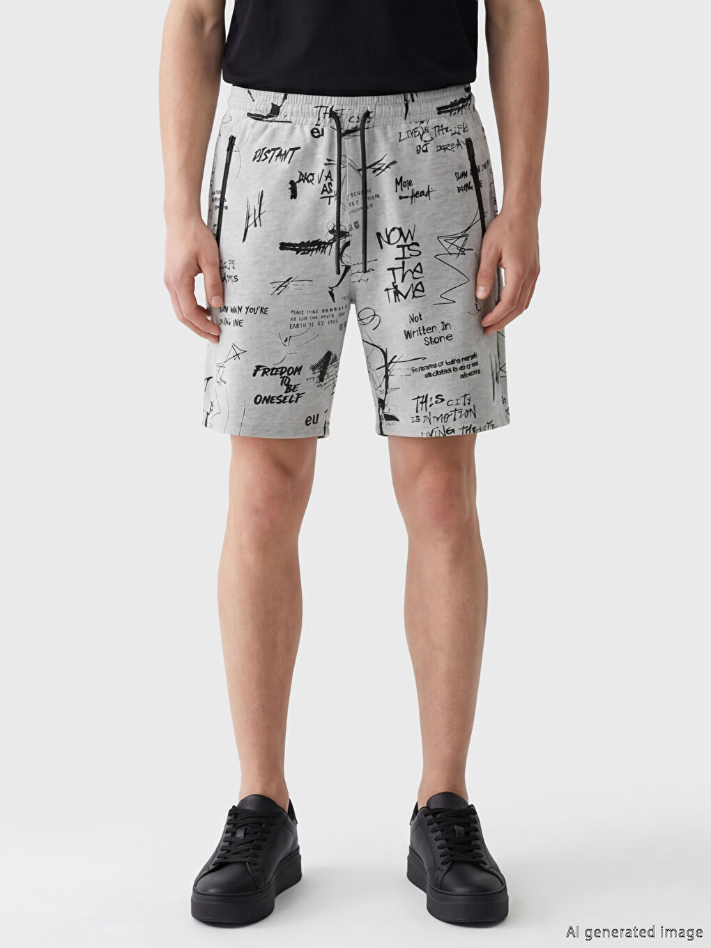 Pantaloni scurți imprimați Regular Fit pentru bărbați-1