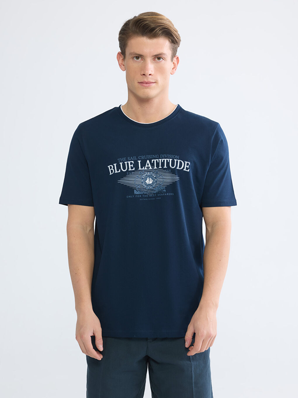 Crew Neck Men's Printed T-Shirt