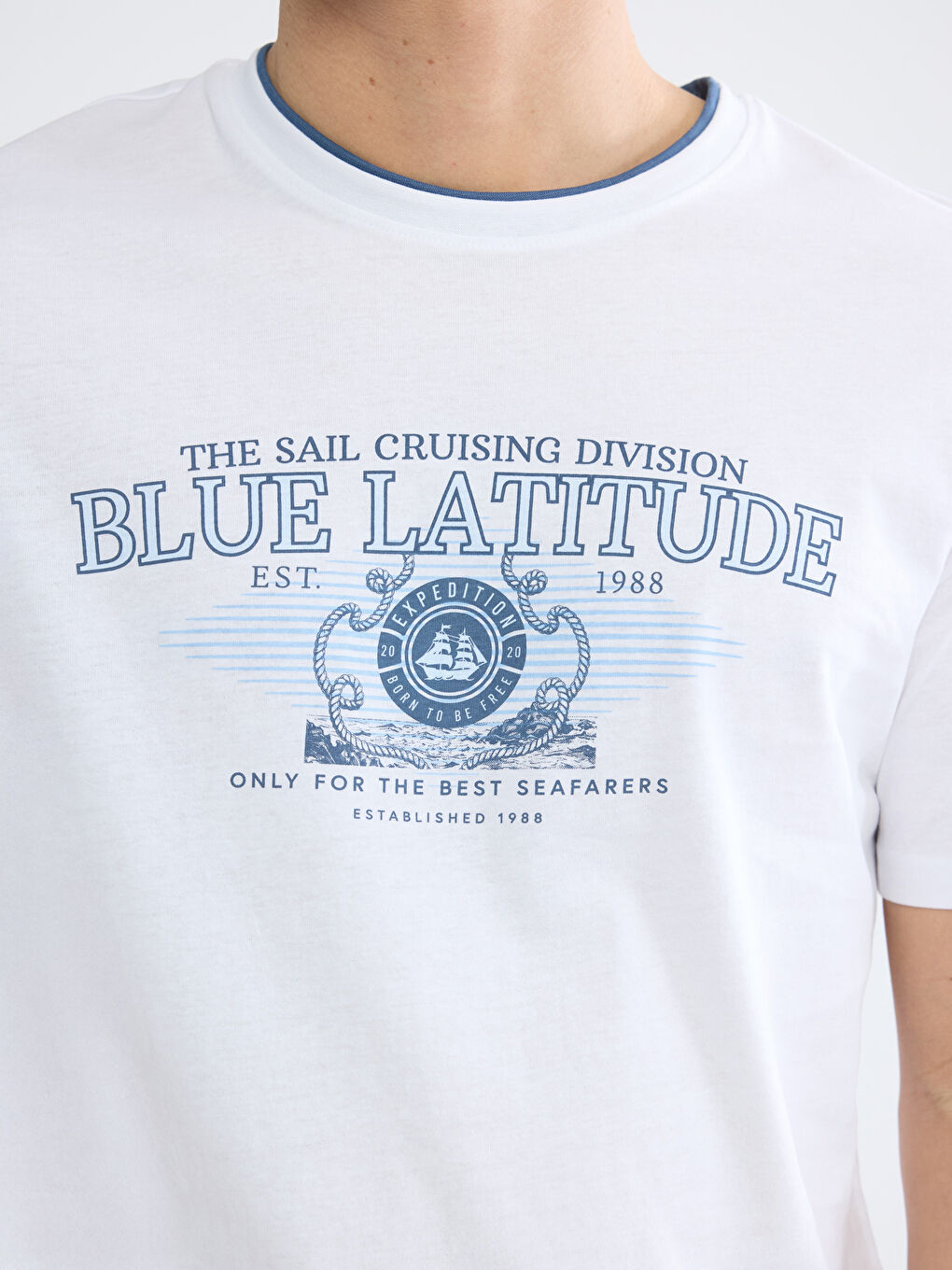 Bisiklet Yaka Erkek Baskılı Tişört-2