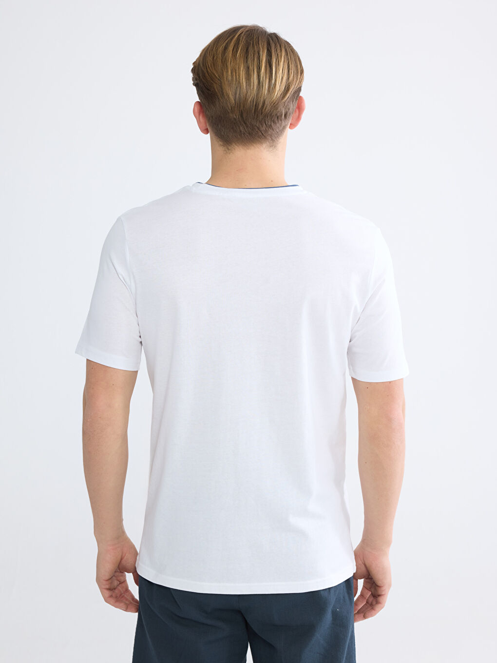 Bisiklet Yaka Erkek Baskılı Tişört-3