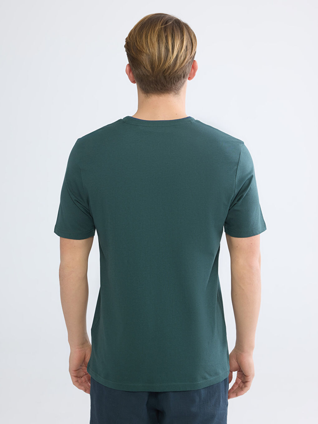 Bisiklet Yaka Erkek Baskılı Tişört-3