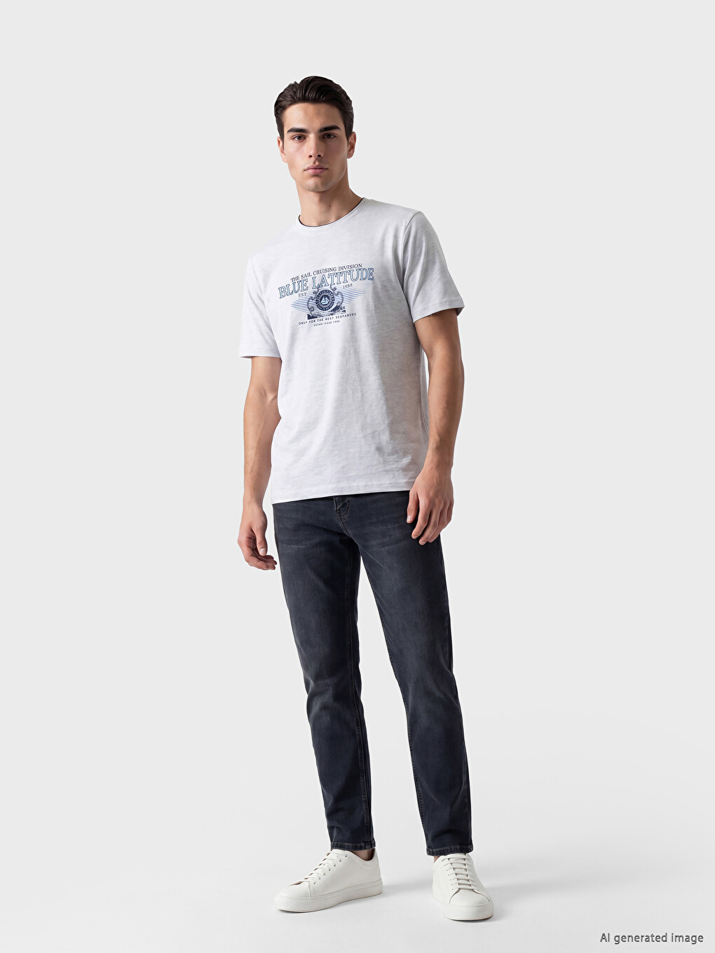 Crew Neck Men's Printed T-Shirt-1