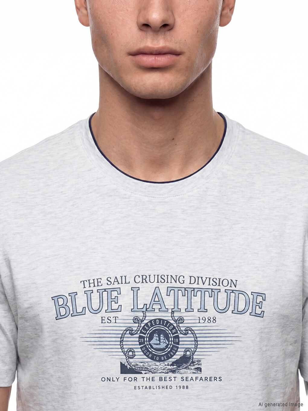 Crew Neck Men's Printed T-Shirt-2