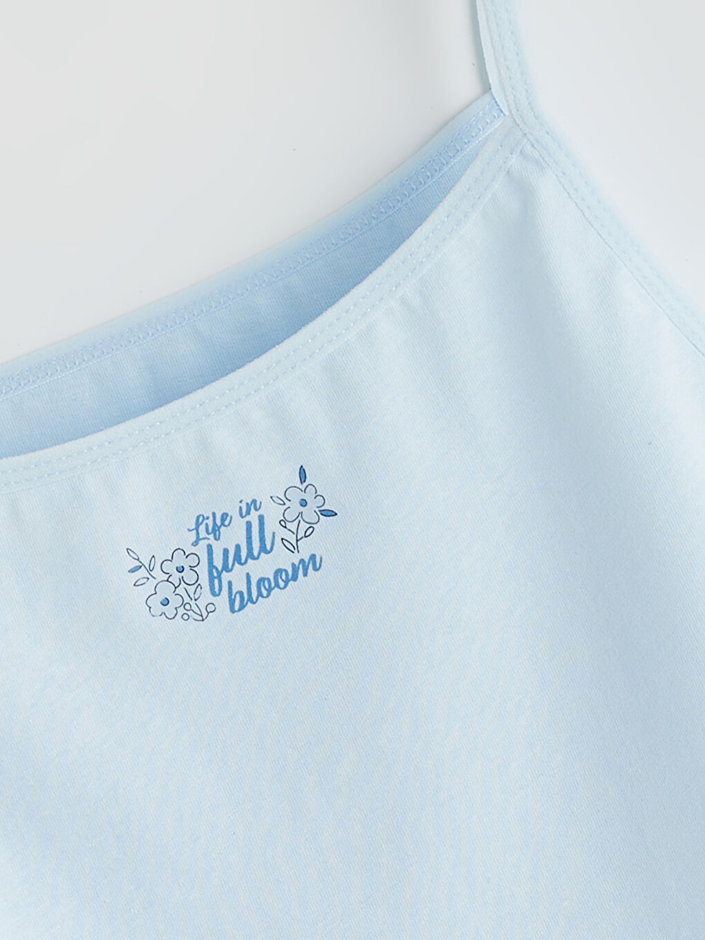 Beyaz Kare Yaka Çiçekli Kız Çocuk Atlet 2'li-5