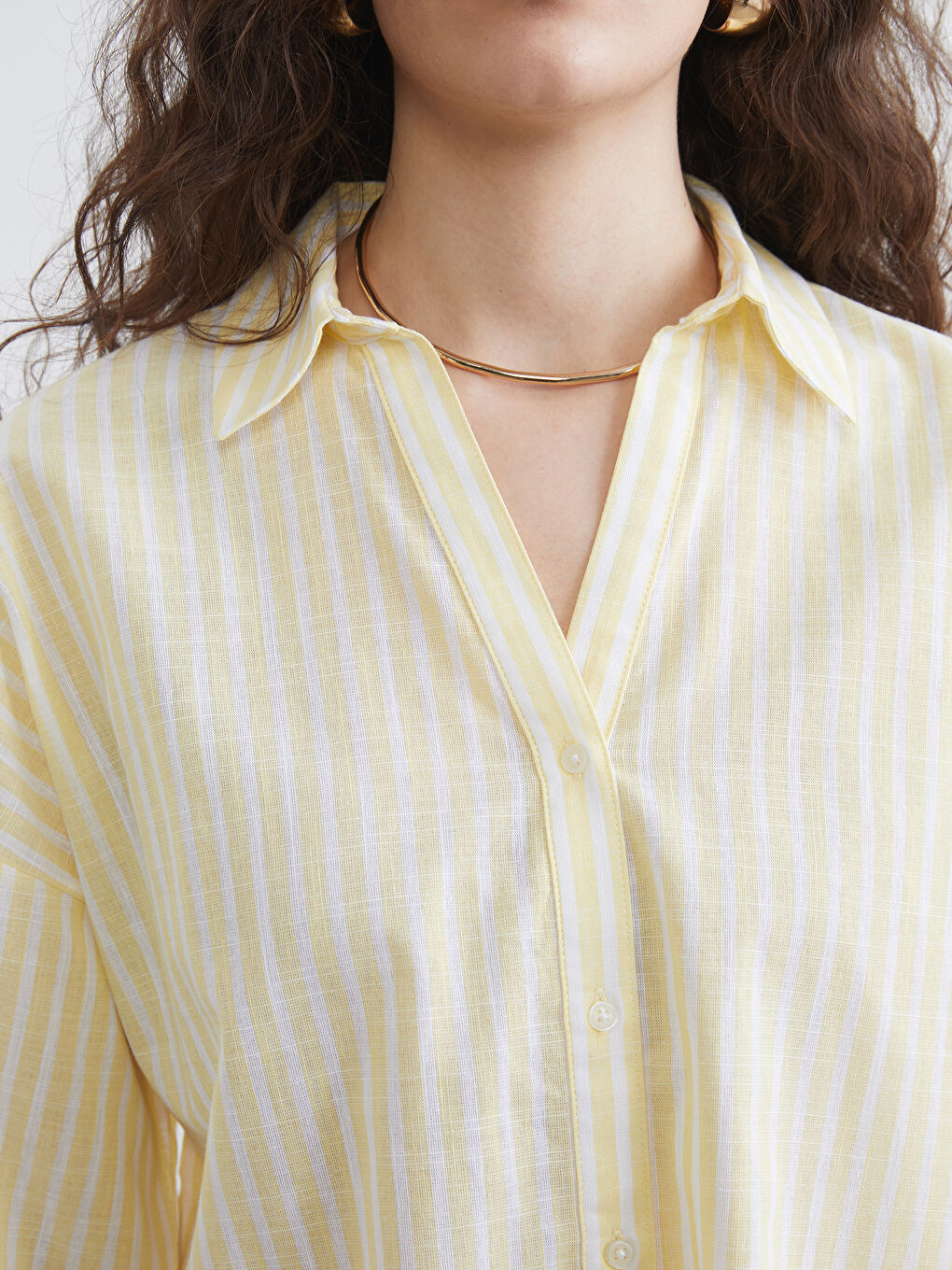 Striped Oversized Women's Shirt-2