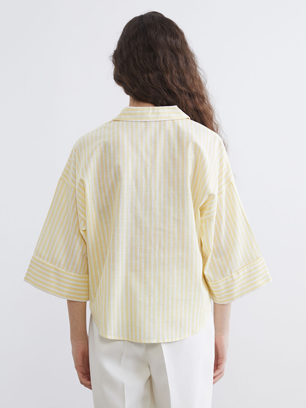Striped Oversized Women's Shirt-3