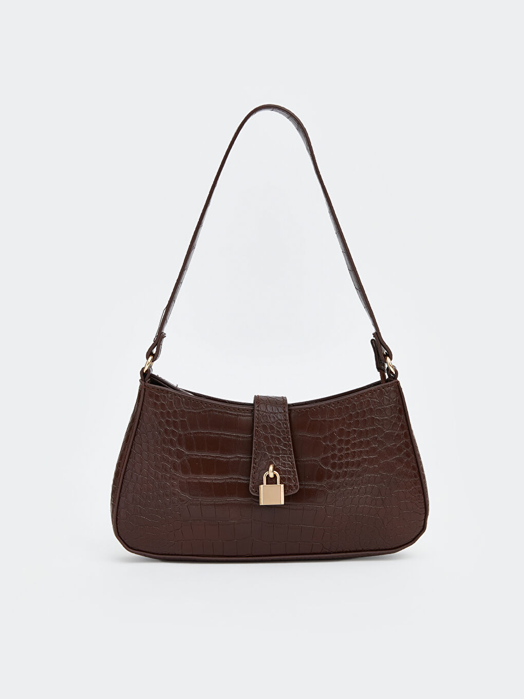 Croco-Embossed Shoulder Bag