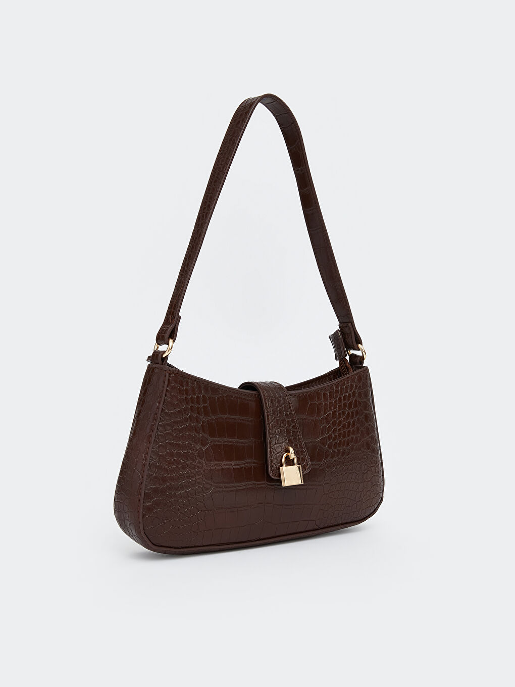 Croco-Embossed Shoulder Bag-1