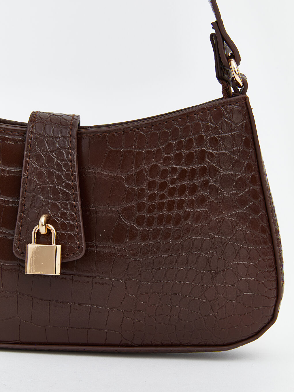Croco-Embossed Shoulder Bag-2