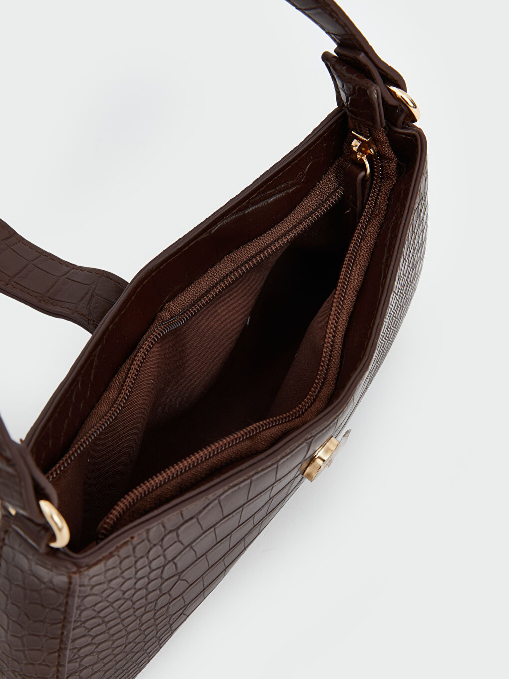 Croco-Embossed Shoulder Bag-3