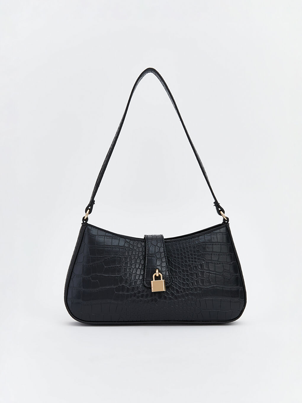 Croco-Embossed Shoulder Bag
