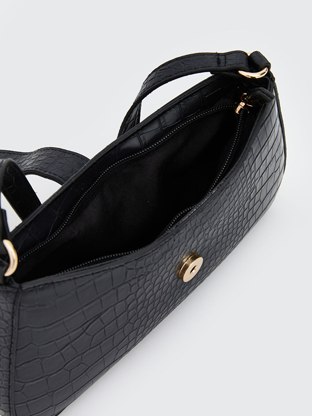 Croco-Embossed Shoulder Bag-3