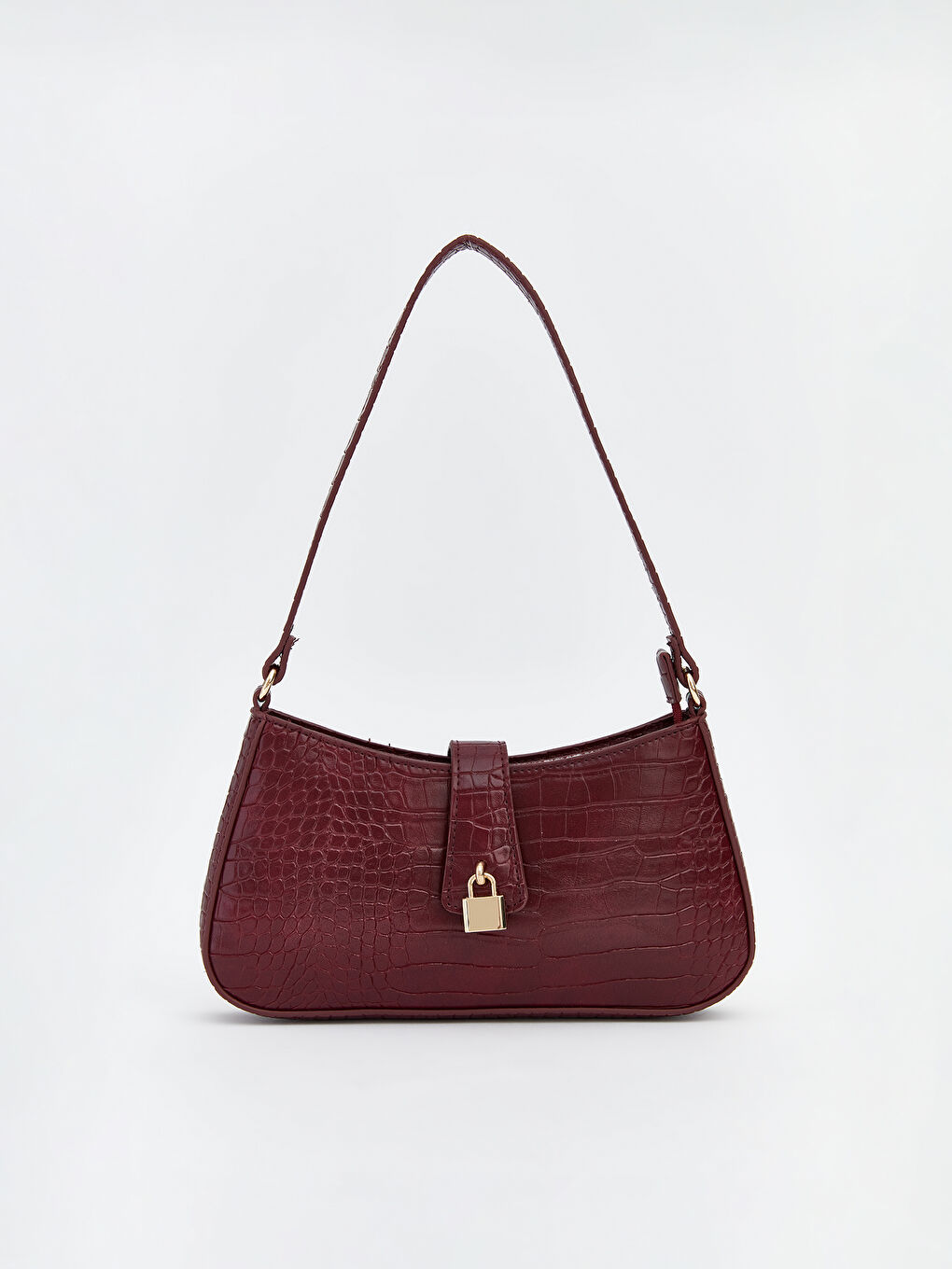 Croco-Embossed Shoulder Bag