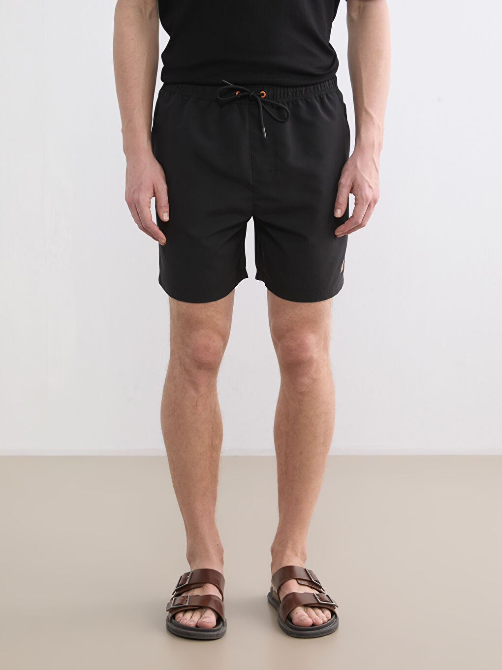 Short Embroidered Men's Swimming Shorts-1