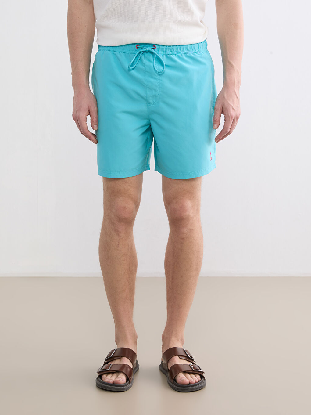 Short Embroidered Men's Swimming Shorts-1