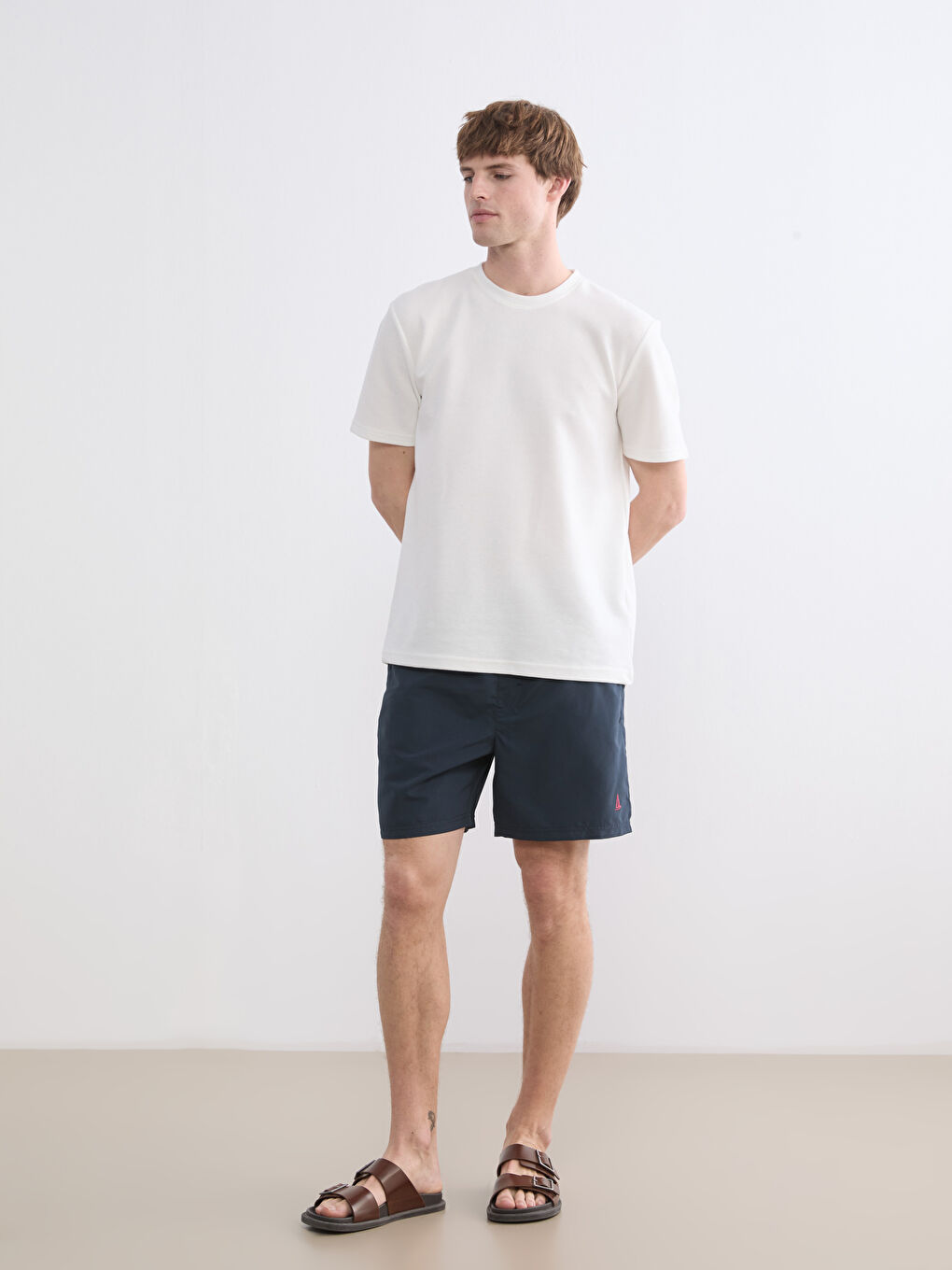 Short Embroidered Men's Swimming Shorts