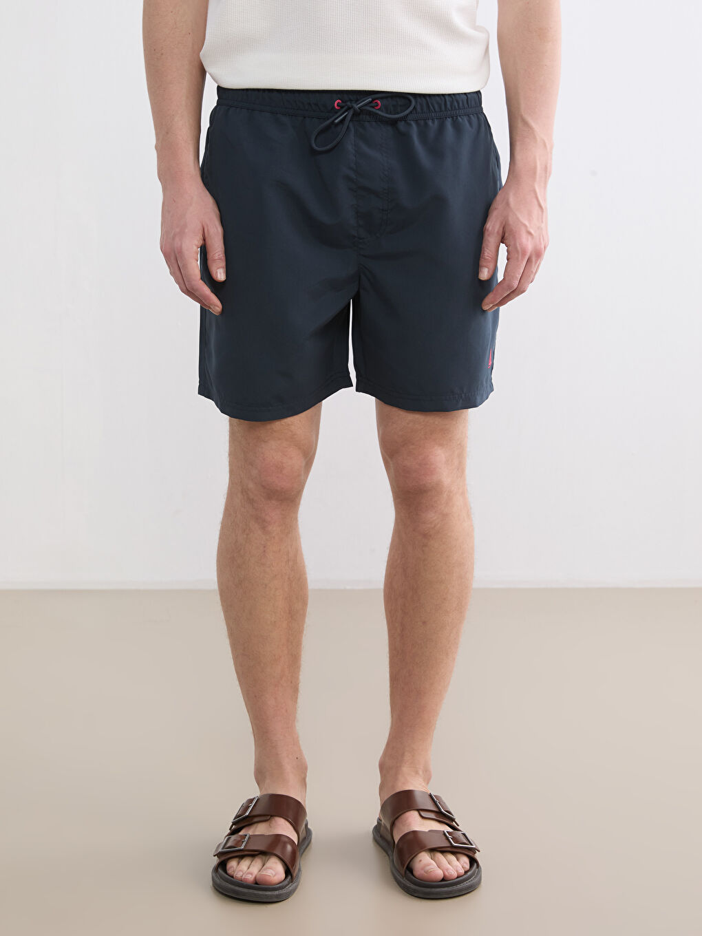 Short Embroidered Men's Swimming Shorts-1
