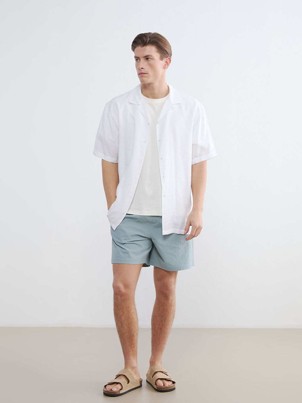 Мужчины Голубой Шорты для плавания