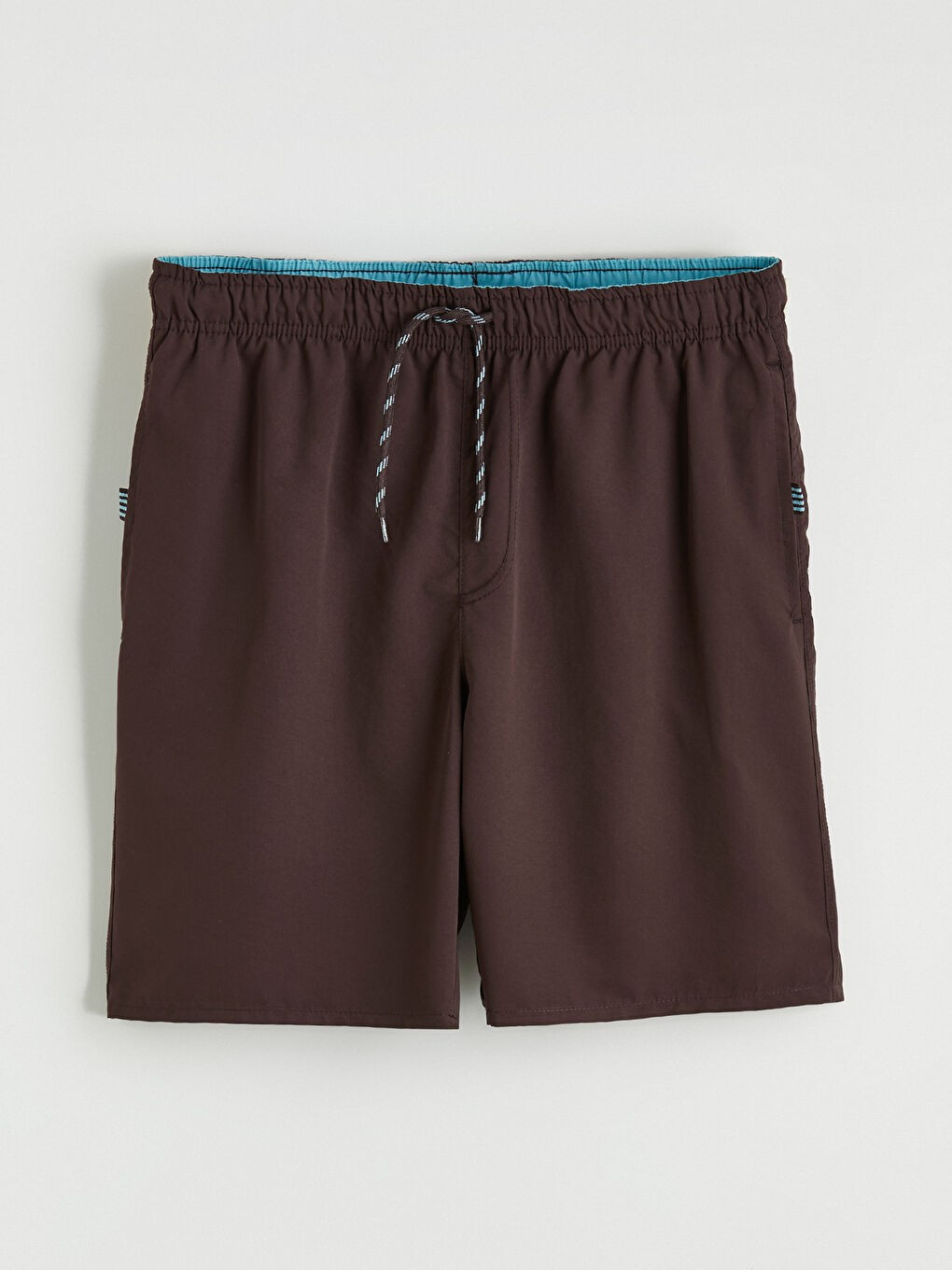 Kahverengi Kısa Boy Erkek Deniz Şortu-4