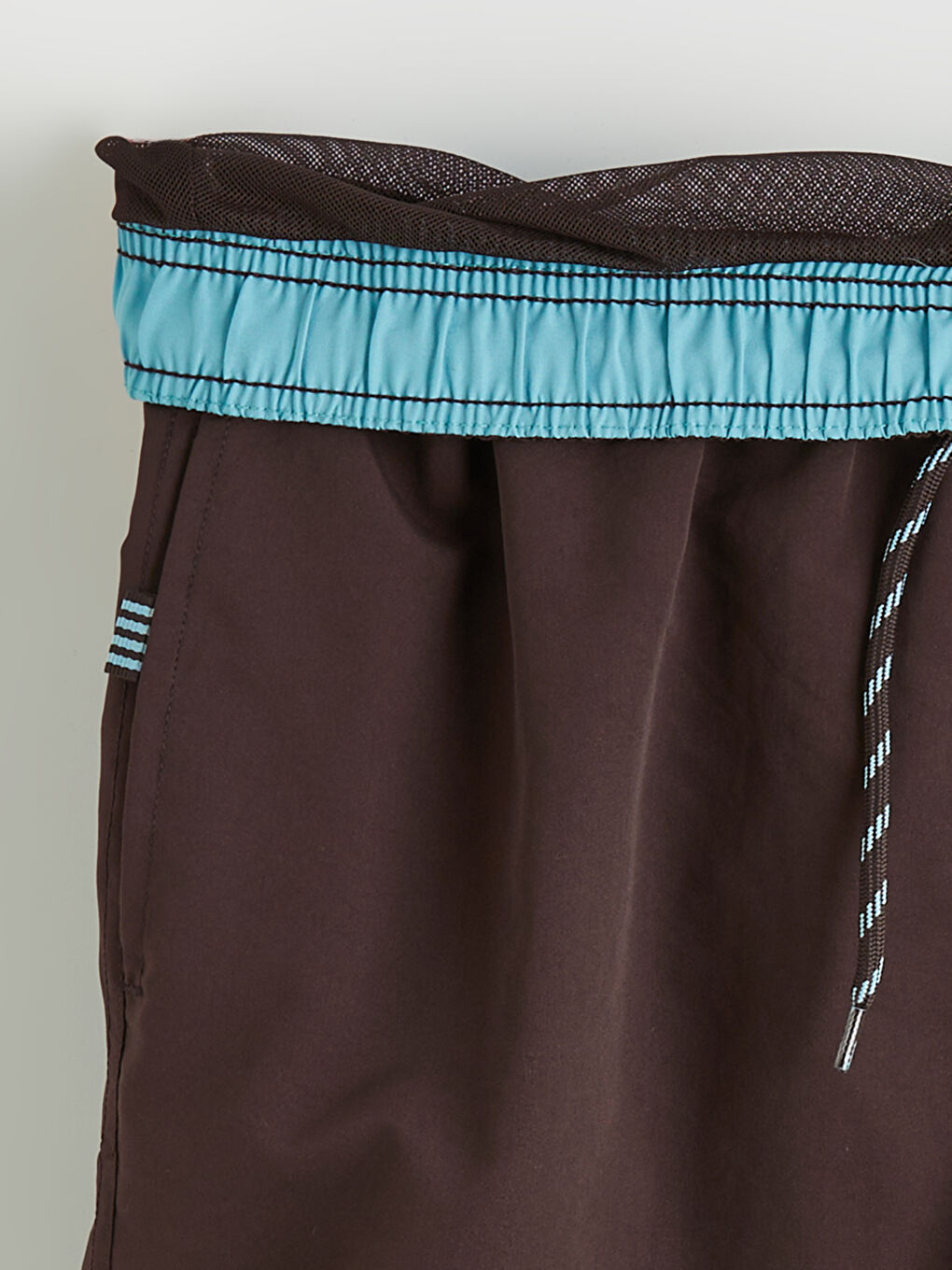 Kahverengi Kısa Boy Erkek Deniz Şortu-6