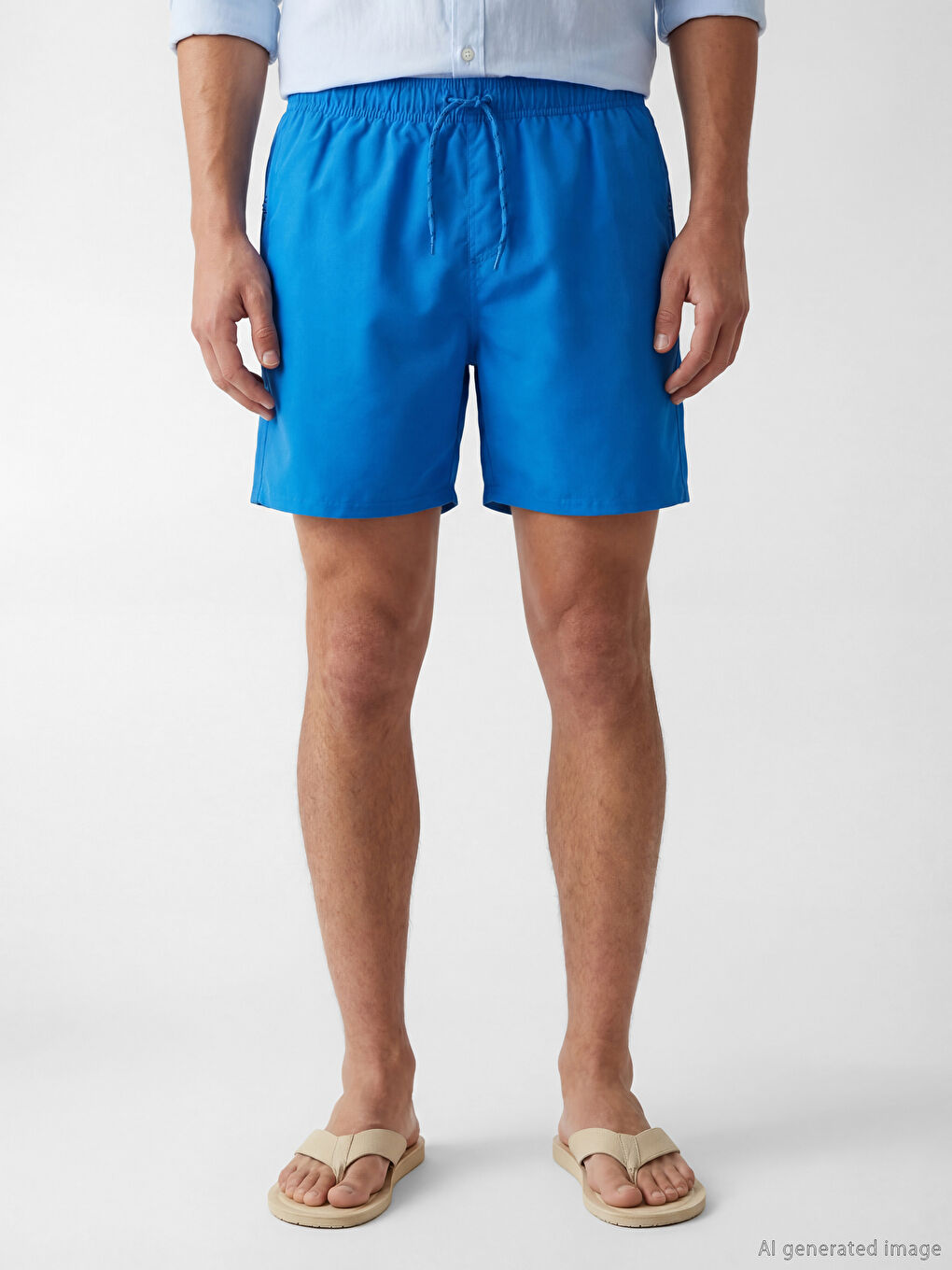 Mavi Kısa Boy Erkek Deniz Şortu-1