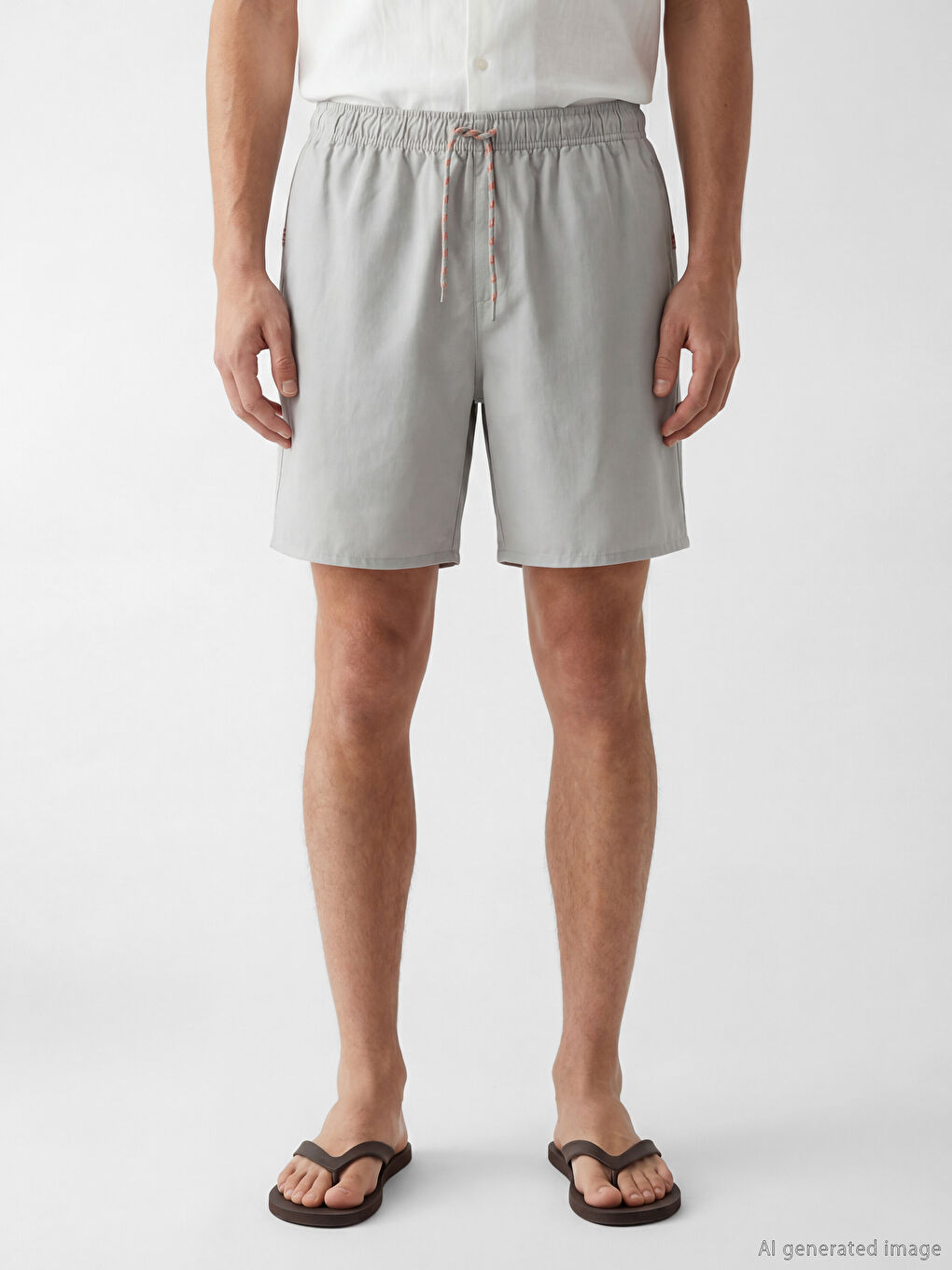 Gri Kısa Boy Erkek Deniz Şortu-1