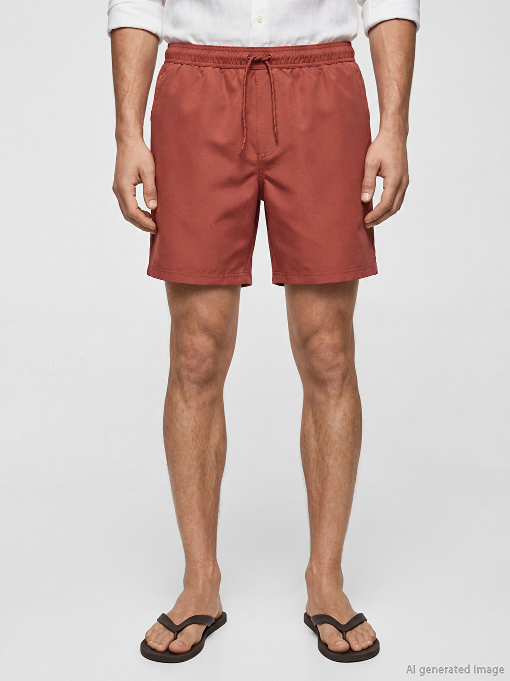 شورت سباحة أحمر رجال-1