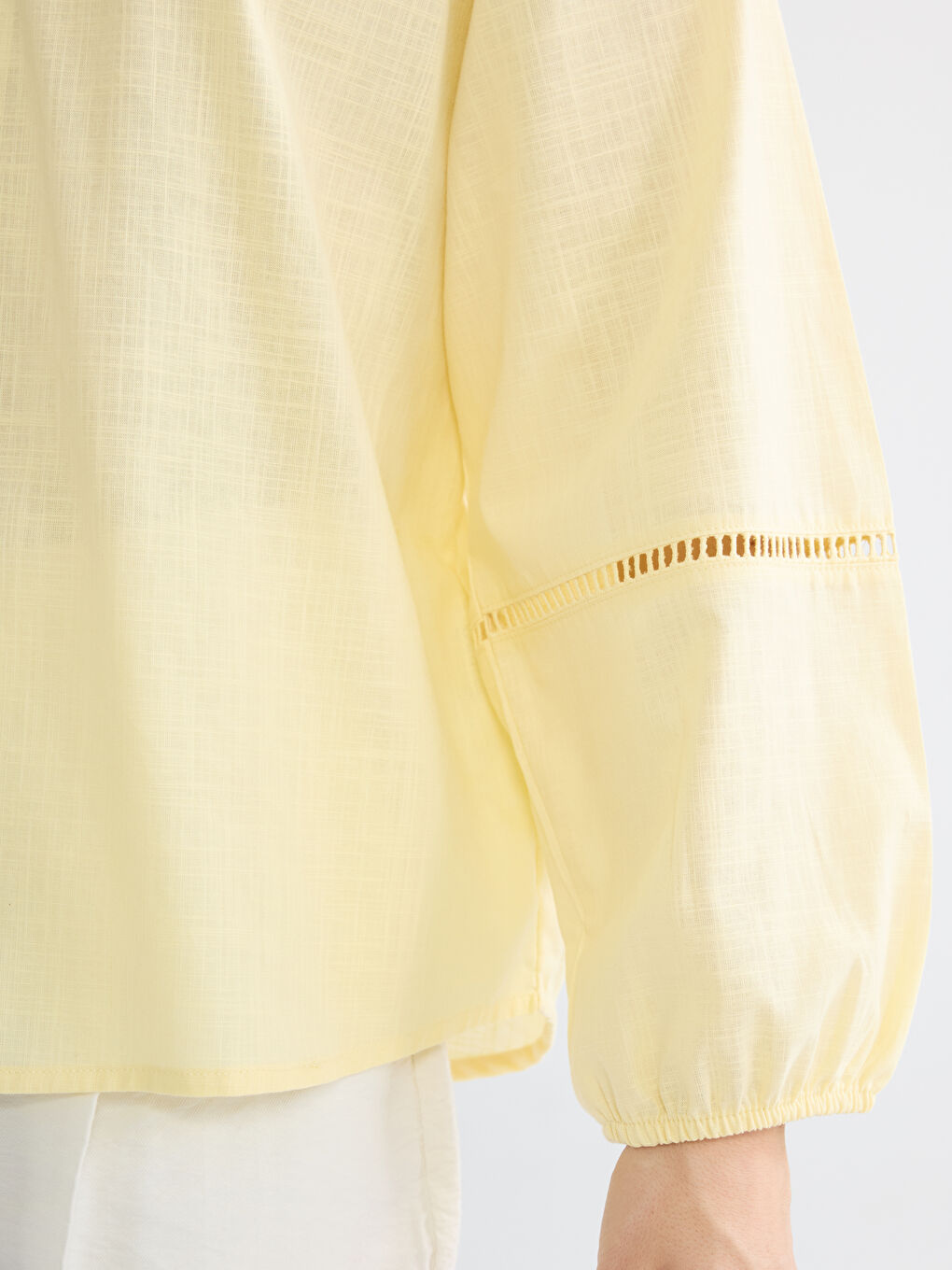 Asymmetric Neckline Oversized Textured Blouse-2