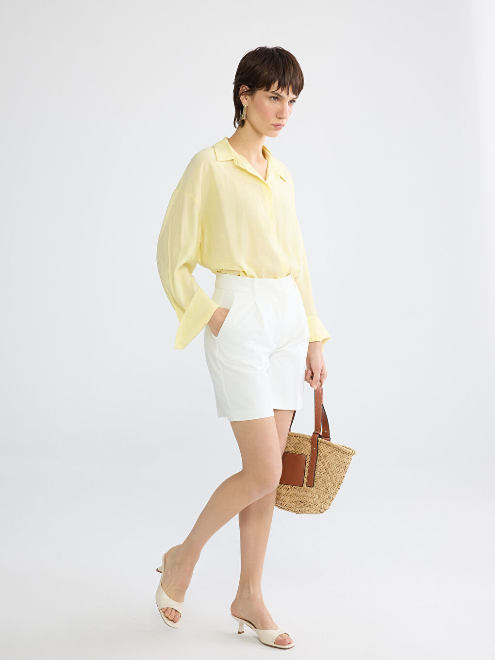 Textured Oversized Women's Shirt-1