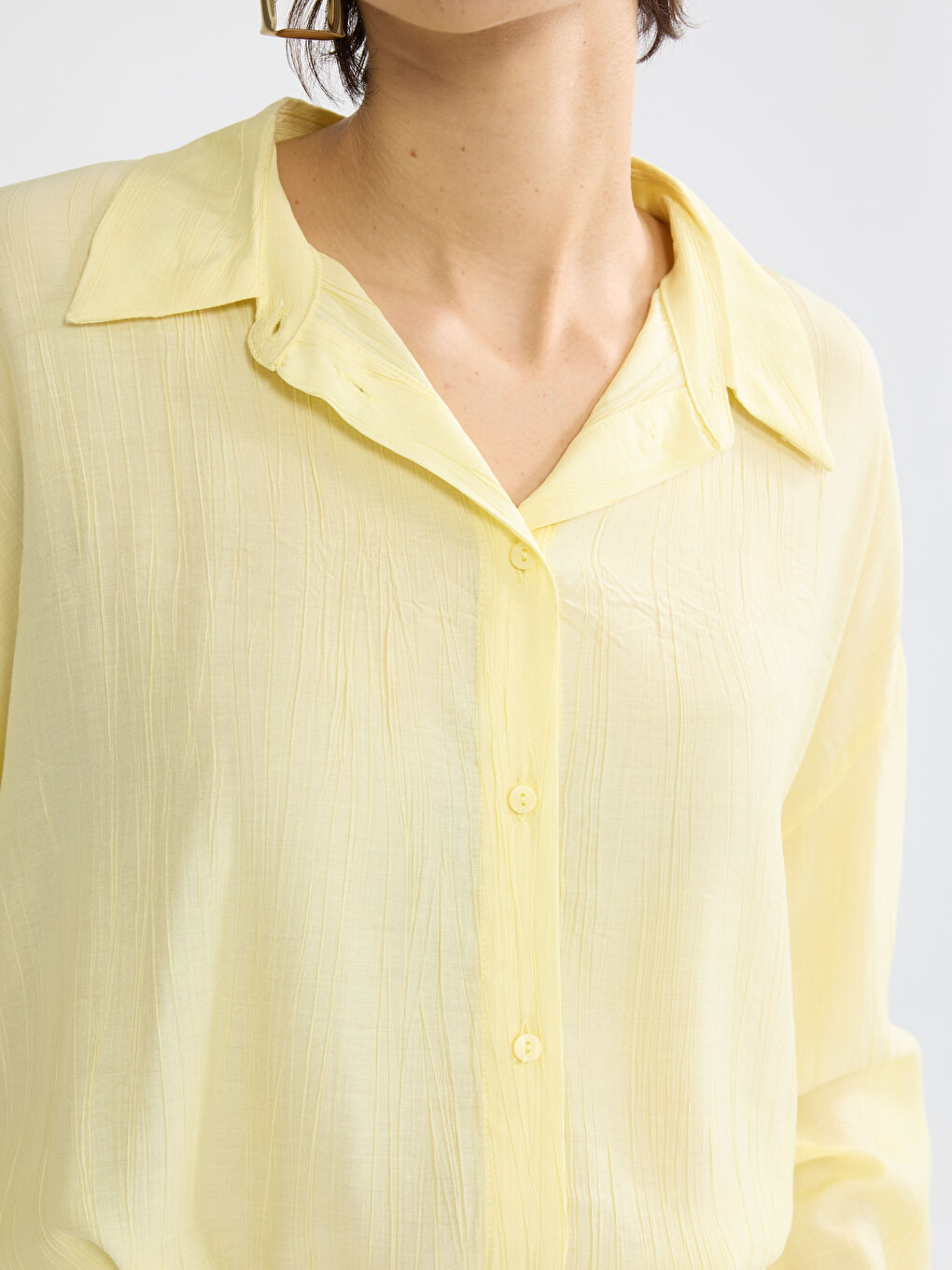 Textured Oversized Women's Shirt-2