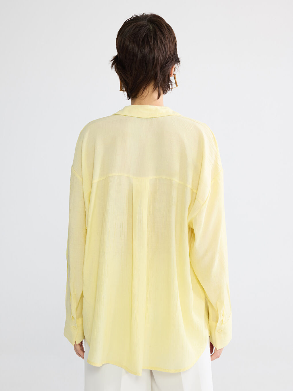 Textured Oversized Women's Shirt-3