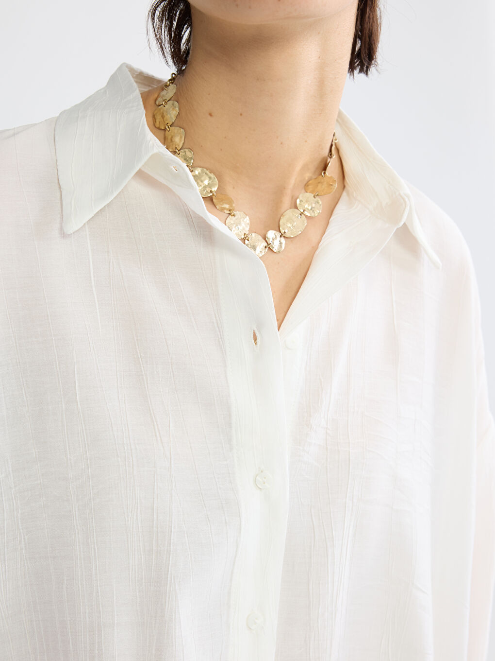 Textured Oversized Women's Shirt-2