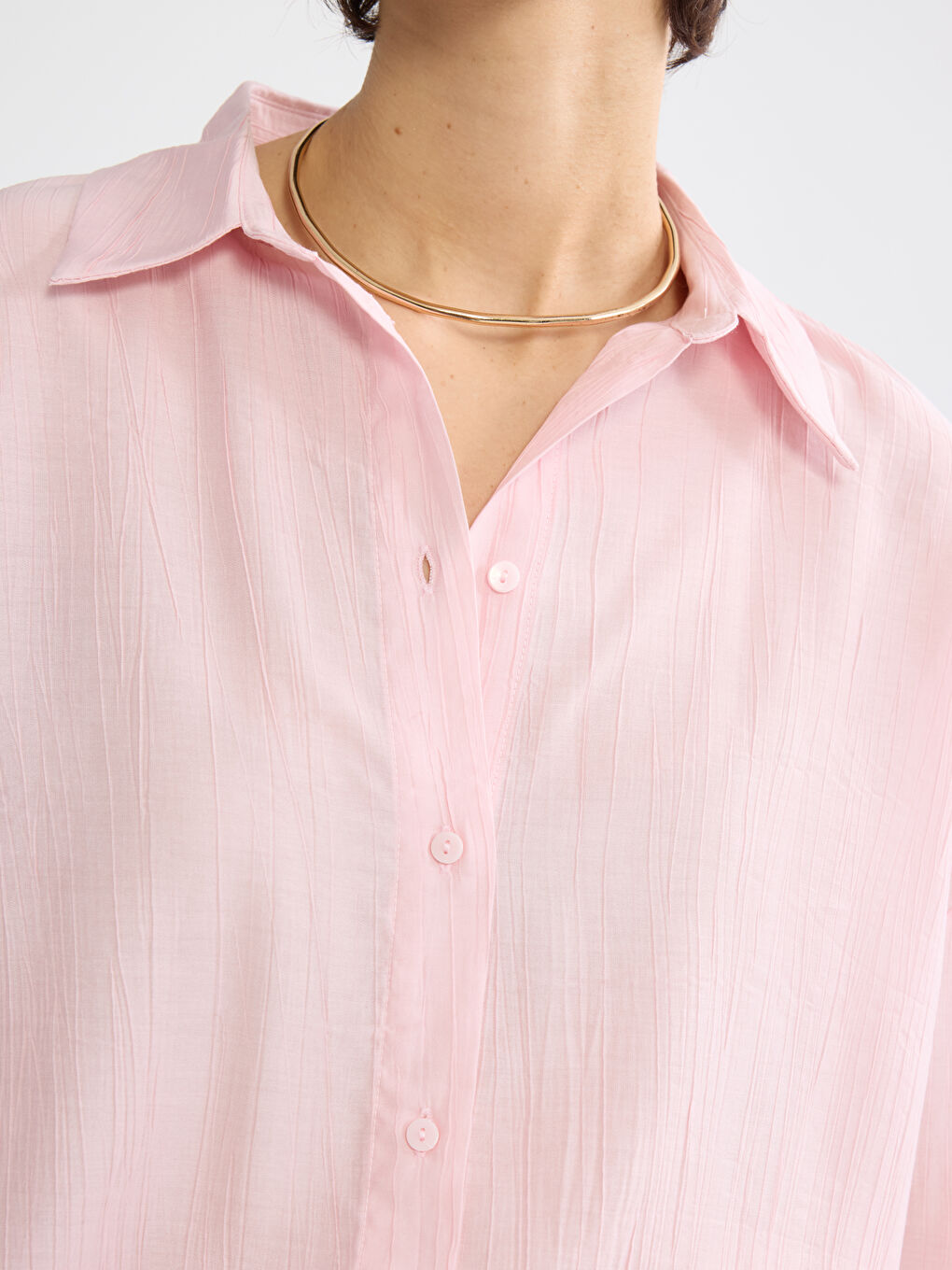 Textured Oversized Women's Shirt-2