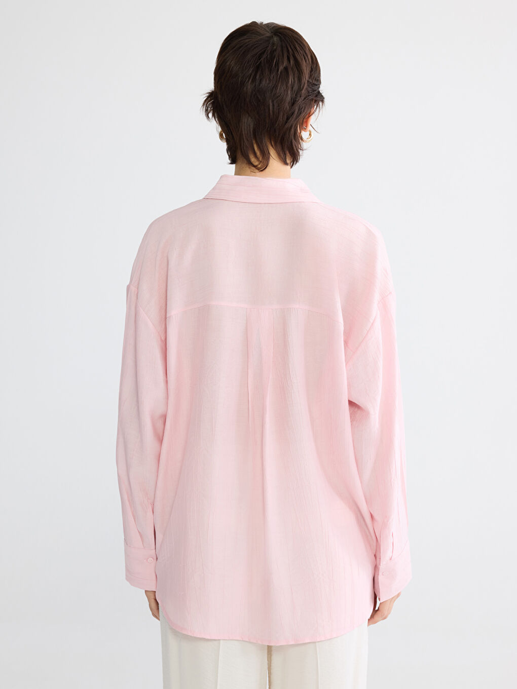 Textured Oversized Women's Shirt-3