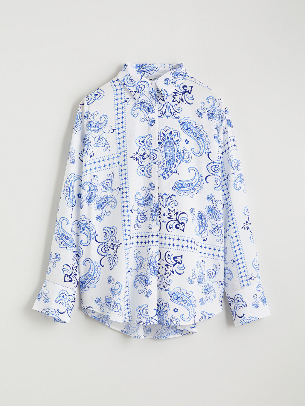 Patterned Oversized Women's Shirt-4