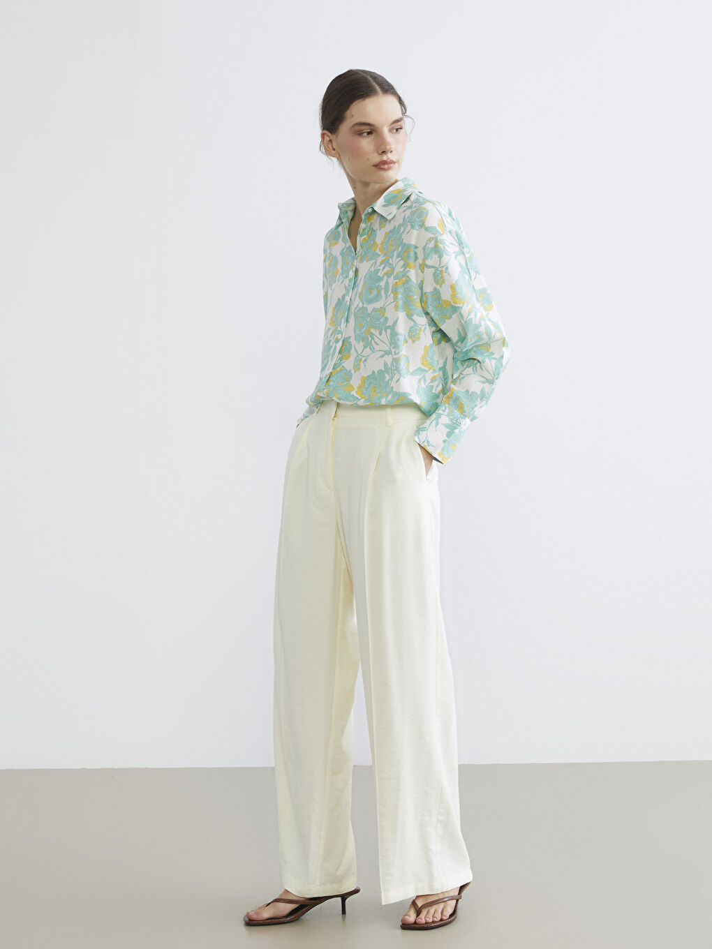 Floral Oversized Women's Shirt-1