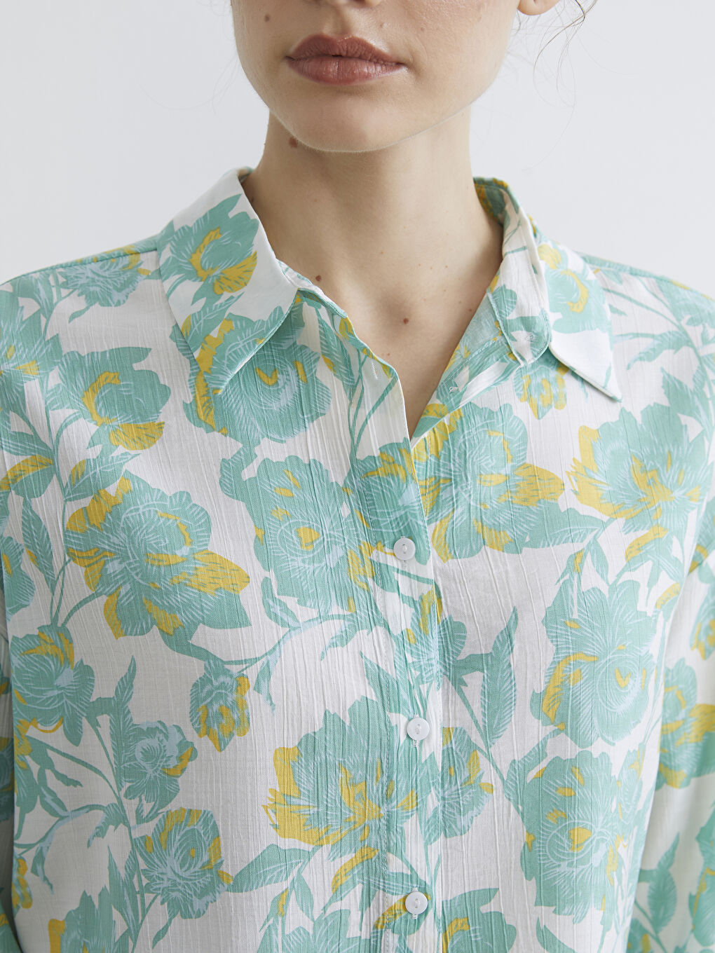 Floral Oversized Women's Shirt-2