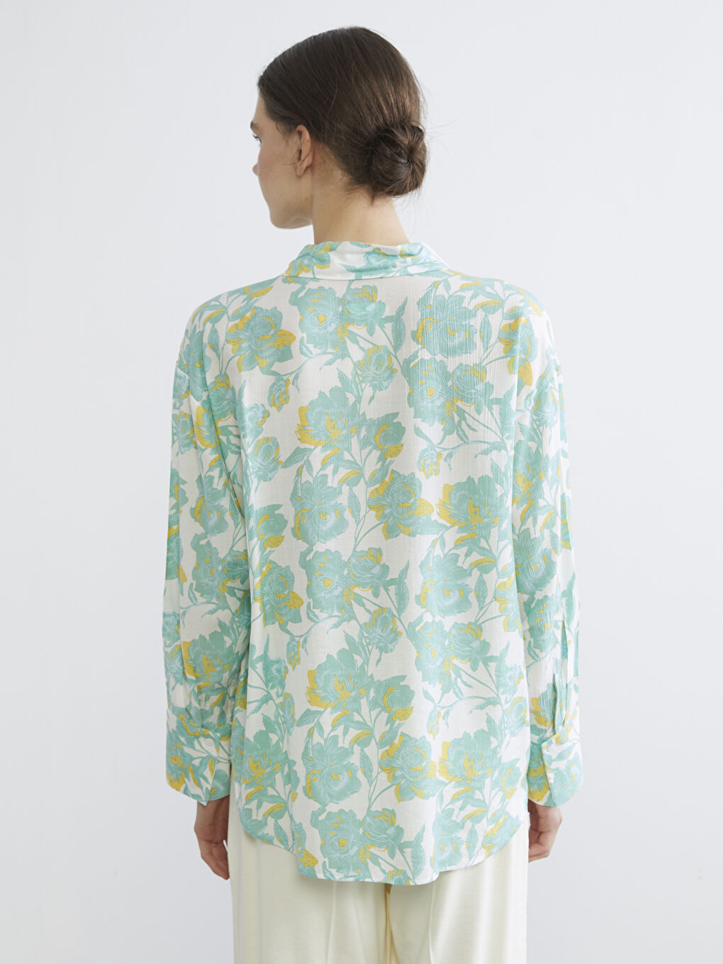 Floral Oversized Women's Shirt-3
