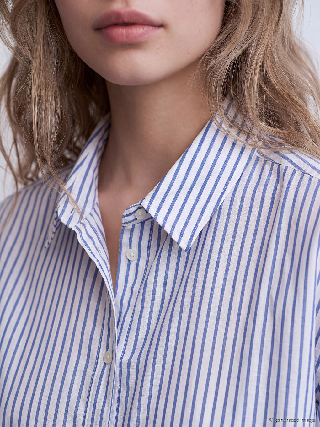 Striped Oversize Poplin Women's Shirt-2