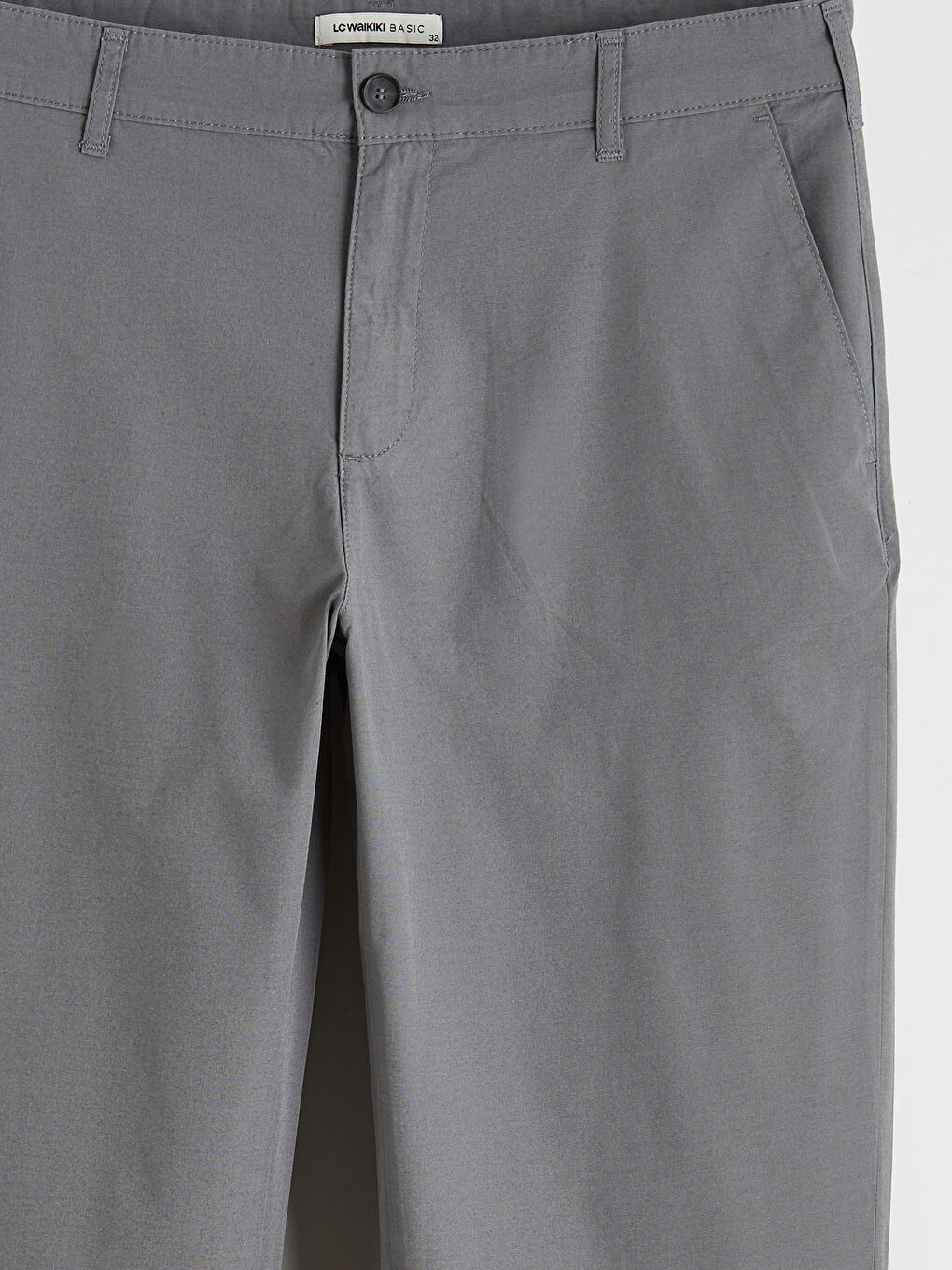 Gri Loose Fit Erkek Chino Pantolon-2