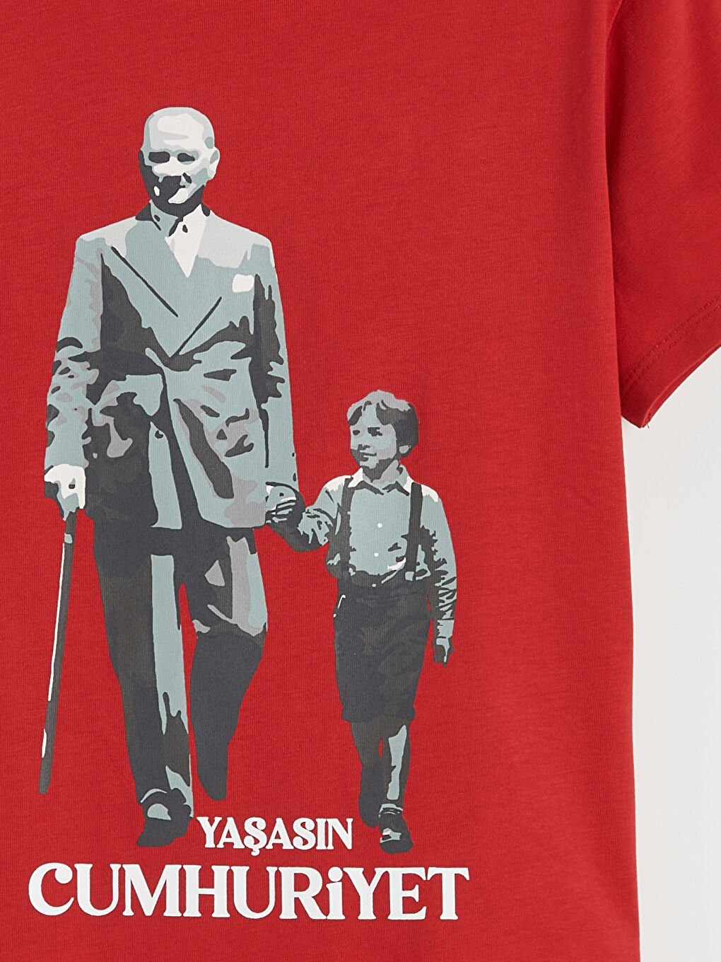 Kırmızı Atatürk Baskılı Erkek Çocuk Tişört-2