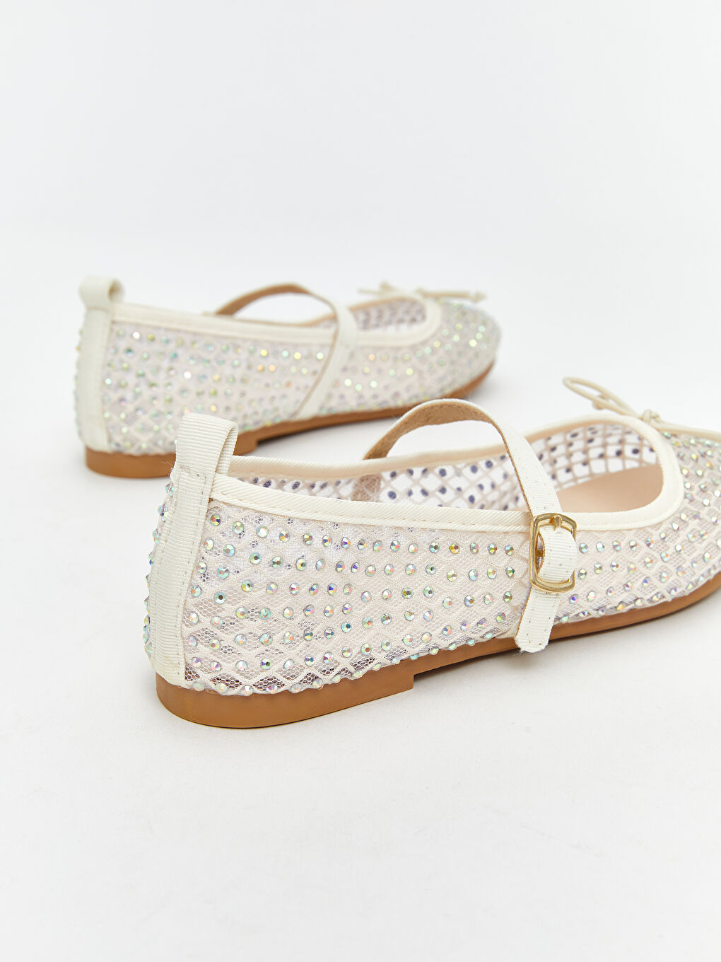 Ekru Fiyonk Detaylı Kız Çocuk Babet-4