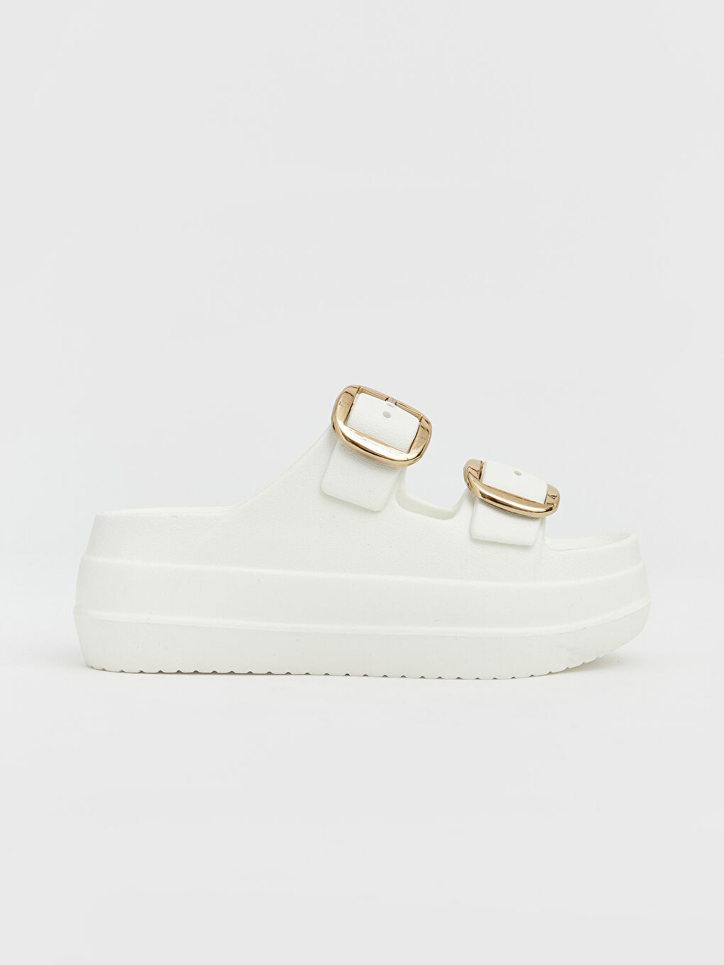 Ekru Çift Bantlı Kadın Terlik-1