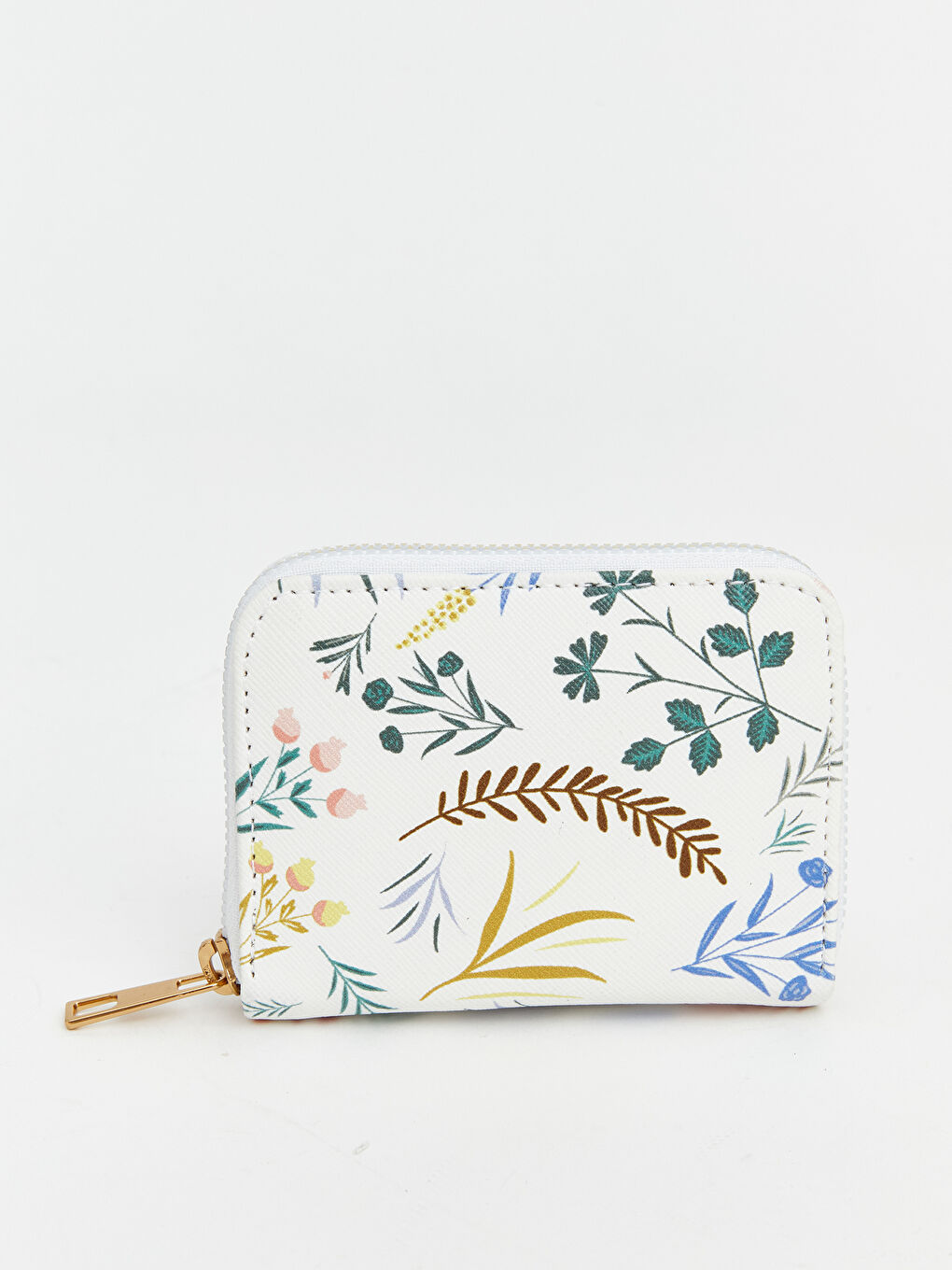 Beyaz Deri Görünümlü Kadın Cüzdan