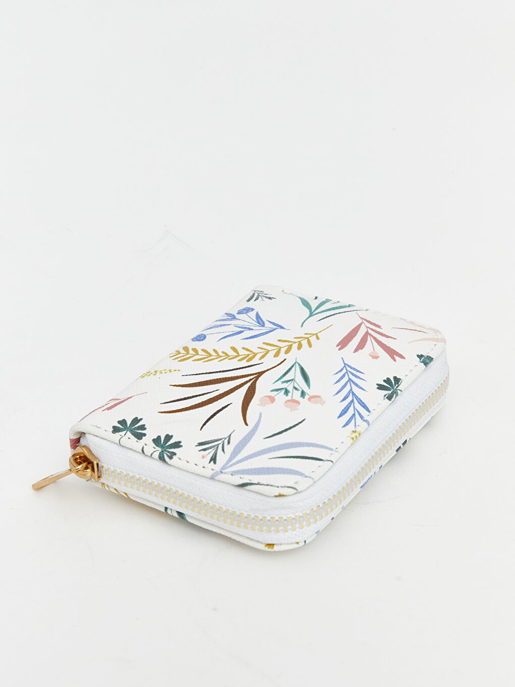 Beyaz Deri Görünümlü Kadın Cüzdan-1