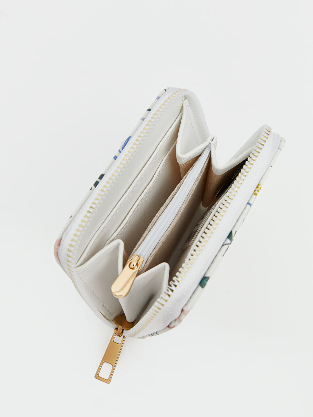 Beyaz Deri Görünümlü Kadın Cüzdan-2